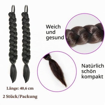 2 ks 16 palcových hnedých predlžovacích vrkočov, predĺženie copu s gumičkou do vlasov, 40 cm