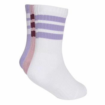 Detské unisex ponožky adidas s 3 prúžkami, dĺžka ku členkom, s vypchávkou, balenie 3 kusov, veľkosť