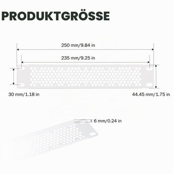 Ventilační panel GeeekPi 10palcového rackového panelu 1U pro síťovou skříň DeskPi RackMate