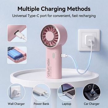 Ruční ventilátor efluky, mini vysokorychlostní ventilátor, dobíjecí přes USB s 5 rychlostními