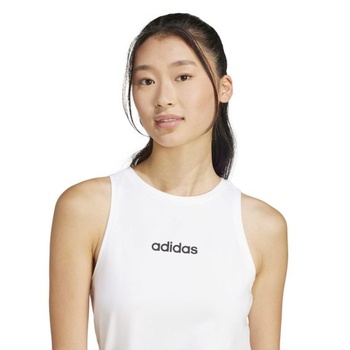 Dámske bavlnené tielko adidas Essentials Linear Slim, veľkosť XS, biele/čierne