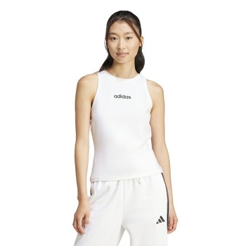 Dámske bavlnené tielko adidas Essentials Linear Slim, veľkosť XS, biele/čierne
