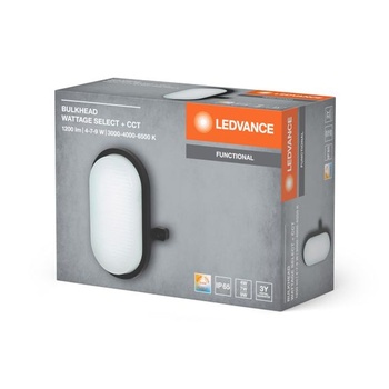 LEDVANCE Bulkhead LED 4W/7W/9W CCT čierne IP65, nástenné/stropné svietidlo s ochrannou klietkou,