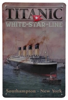 Plagát Titanic - Vysoko kvalitná kovová ceduľa s reliéfnym…