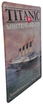 Plagát Titanic - Vysoko kvalitná kovová ceduľa s reliéfnym motívom 20 x 30 cm, loď, parník,