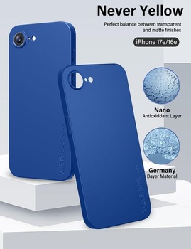 Kryt X-level pro iPhone 17e/16e, tenký 0,3 mm, modrý.