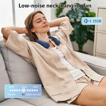 Prenosný ventilátor na krk, ventilátor bez lopatiek s 3 rýchlosťami, chladenie 360 ​​°, dobíjací USB,