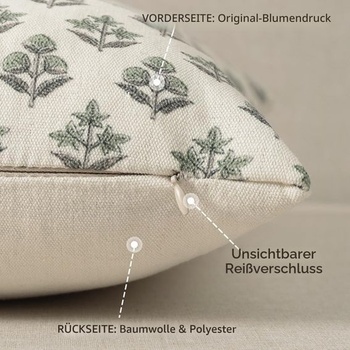 YCOLL Moderný botanický vintage dizajn obliečka na vankúš 40x40 sada 2 kusov Kvetinové obliečky na