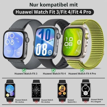 Chinbersky 3dielne balenie elastických nylonových náramkov kompatibilných s Huawei Watch Fit 3/Fit 4/4