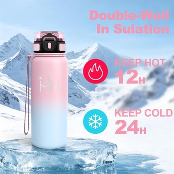 Láhev na pití Motswedi, 750ml nepropustná, s kartáčkem, láhev s brčkem, lahve se 6 brčky,