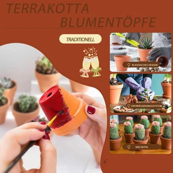 24 terakotových květináčů, 3,5 x 3 cm, malé terakotové květináče na sukulenty, mini terakotové