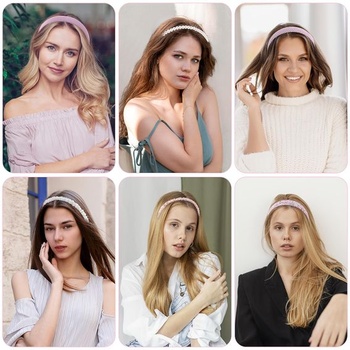 COMNICO Módní čelenky pro ženy, 7dílná sada protiskluzových čelenek pro dívky, roztomilé látkové