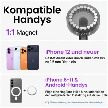 Černý držák na mobil Statik