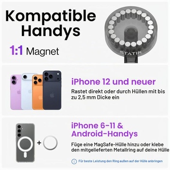 Čierny držiak na mobil Statik