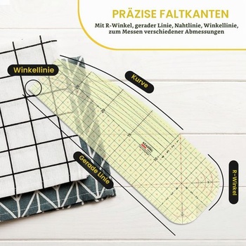 Žehlicí pravítko EFUTURETIME Tepelně odolné 30 × 10 cm Žehlicí pravítko pro horké žehlení metrické
