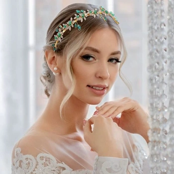 Tmavě zelená čelenka do vlasů - zelený doplněk do vlasů pro ženy