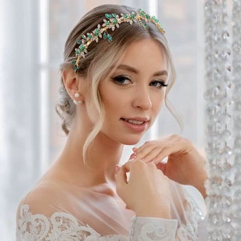 Tmavozelená čelenka do vlasov - zelený doplnok do vlasov pre ženy