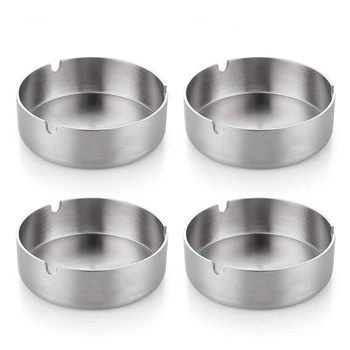 4 kusy 10cm nerezových popelníků, moderní stolní popelníky…