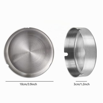 4 kusy 10cm nerezových popelníků, moderní stolní popelníky pro vnitřní i venkovní použití