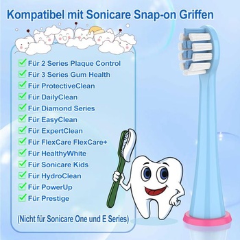 Súprava 8 náhradných hlavíc pre deti kompatibilných s elektrickými zubnými kefkami Philips Sonicare,