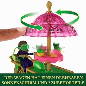 Hračka dezertního vozíku Wicked Emerald City od Mattel Universal Pictures s vozíkem a malou