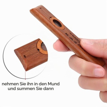 Drevený kazoo, ústny nástroj s unikátnym zvukom pre ukulele a gitaru, vrátane 2 náhradných membrán