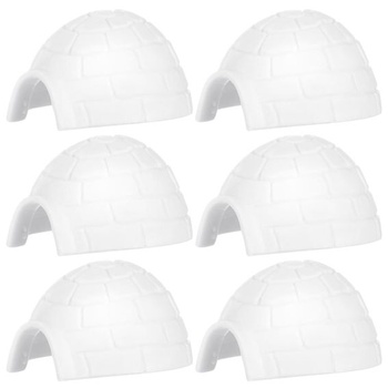 Ifundom 6dielna miniatúrny model iglu, polárna dekorácia, detská vzdelávacia hračka, akvárium, úkryt,
