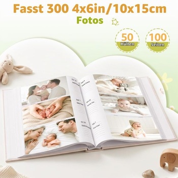 Detský fotoalbum na 300 fotografií 10x15 cm, vkladací, béžový