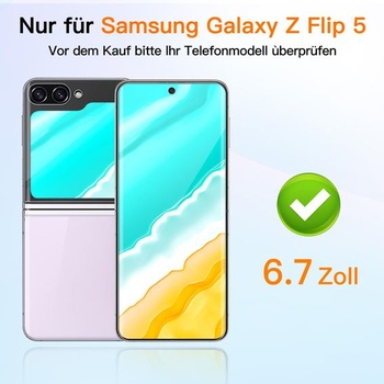 Ochranné sklo VideoSecu z tvrdeného skla pre Samsung Galaxy Z Flip 5, balenie 2 kusov TPU ochranných