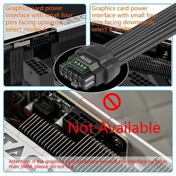 Napájecí kabel CERRXIAN 2,3 stopy ATX3.0 12VHPWR, PCI-e 5.0 12VHPWR ATX3.0 600W 16pinový konektor