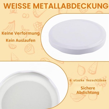 30 šroubovacích víček, 82 mm, na sklenice, odšroubovací víčka