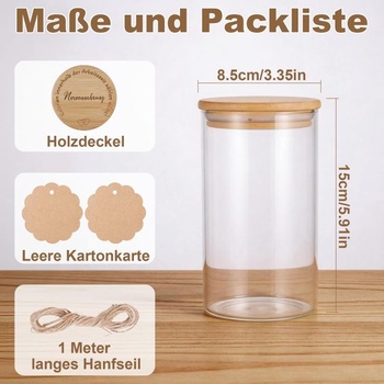 Sklenice Zocipro s dřevěným víkem, 850 ml, na sladkosti a svačiny