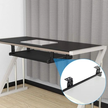 Robustné a odolné výsuvy do zásuviek - 35,9 cm čierne liatinové výsuvy pre klávesnicu s montážnymi