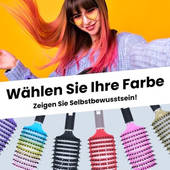 Kartáč na vlasy, stylingový kartáč pro dlouhé, jemné, husté a kudrnaté vlasy bez tahání,
