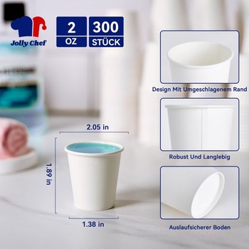 JOLLY CHEF jednorazové papierové tégliky 60ml/2oz biele, 300 kusov, balenie 60 ml