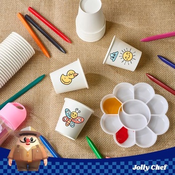 JOLLY CHEF jednorazové papierové tégliky 60ml/2oz biele, 300 kusov, balenie 60 ml