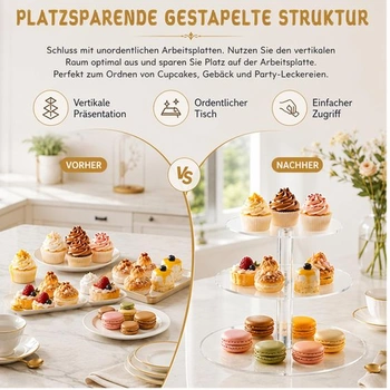 Stojan na muffiny, třípatrový Dexpally