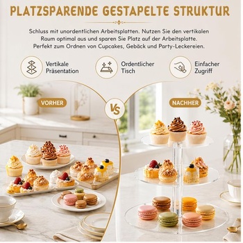 Stojan na muffiny, trojposchodový Dexpally