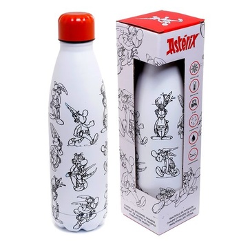 Puckator Asterix opakovane použiteľná izolovaná fľaša na vodu z nerezovej ocele 500 ml