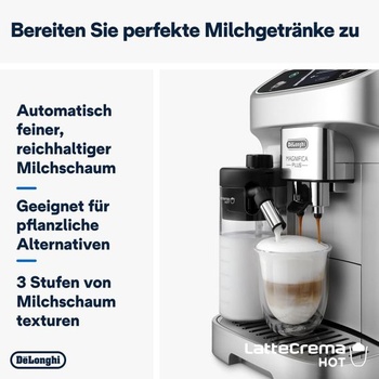 De’Longhi Magnifica Plus - Perfetto plně automatický kávovar s napěňovačem mléka LatteCrema, 18