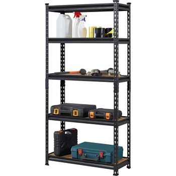 Kovový regál 592026 black 153x75x30 cm, černý - A