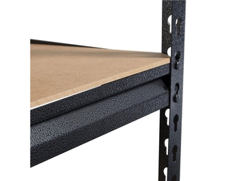 Kovový regál 592026 black 153x75x30 cm, černý - A