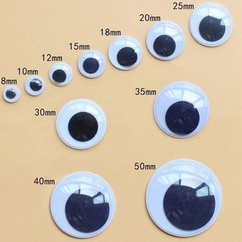100 kusov samolepiacich očí Googly, veľké 30mm samolepiace plastové oči pre remeslá, oči pre bábiky,