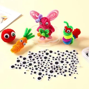 100 kusov samolepiacich očí Googly, veľké 30mm samolepiace plastové oči pre remeslá, oči pre bábiky,