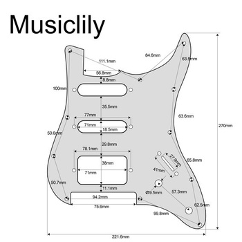 Pickguard Musically Pre 11 otvorov pre elektrickú gitaru Yamaha PAC012 HSS, 3vrstvový krémový