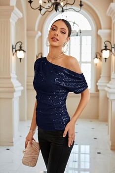Dámská halenka Grace Karin tmavě modrá, vel. XXL