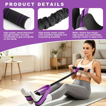 Odporový pás na pedál s rukoväťou, brušný posilňovač pre domáce použitie, sed-ľahy