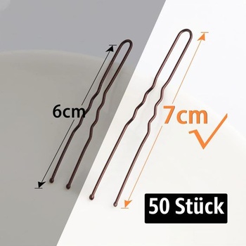 Súprava vláseniek Mbsomnus 50 kusov, sponky do vlasov v tvare U 7 cm, hnedé, 50 kusov (1 balenie)