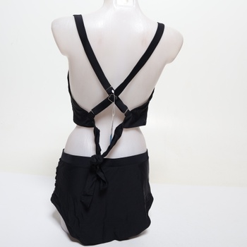 Dámske bikiny Voqeen s vysokým pásom, push-up vzorom, výstrihom do V, kríženými volánikmi a