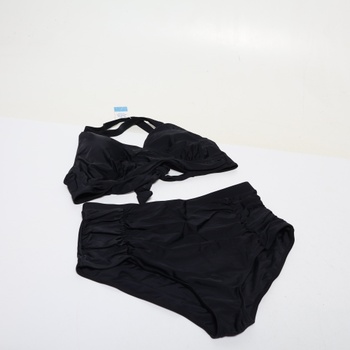 Dámske bikiny Voqeen s vysokým pásom, push-up vzorom, výstrihom do V, kríženými volánikmi a
